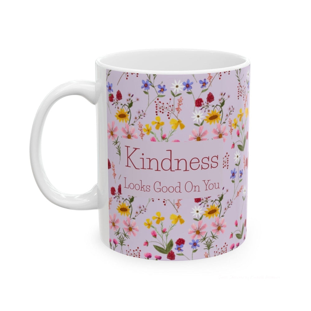 Coffee Cup with Flowers Watercolor Flower Mug Kindness