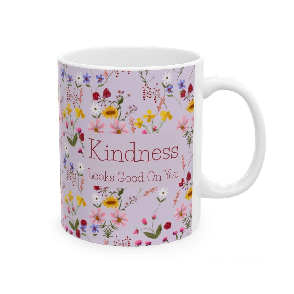 Coffee Cup with Flowers Watercolor Flower Mug Kindness