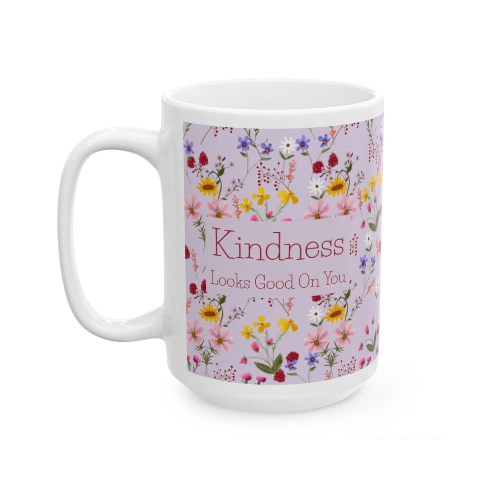 Coffee Cup with Flowers Watercolor Flower Mug Kindness