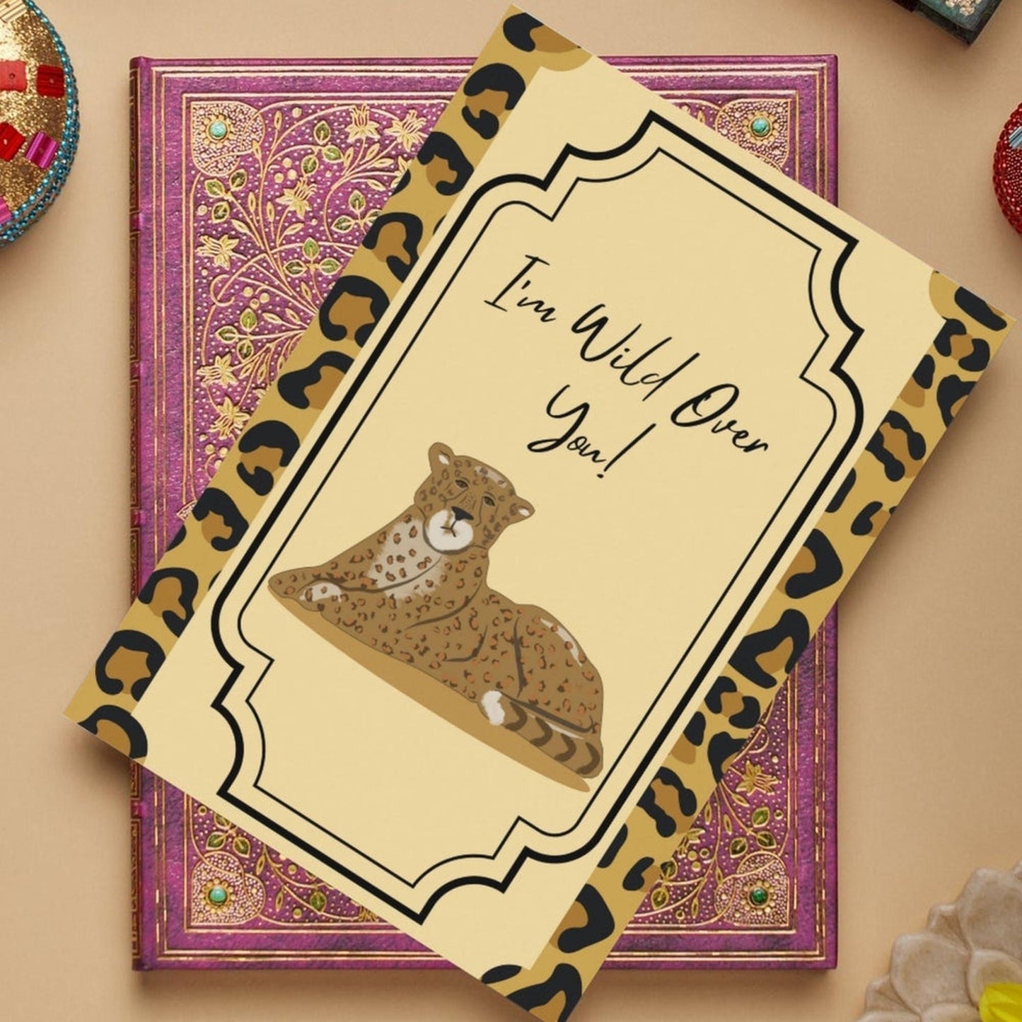 Wild Over You Leopard Greeting Card – Jungle Love
