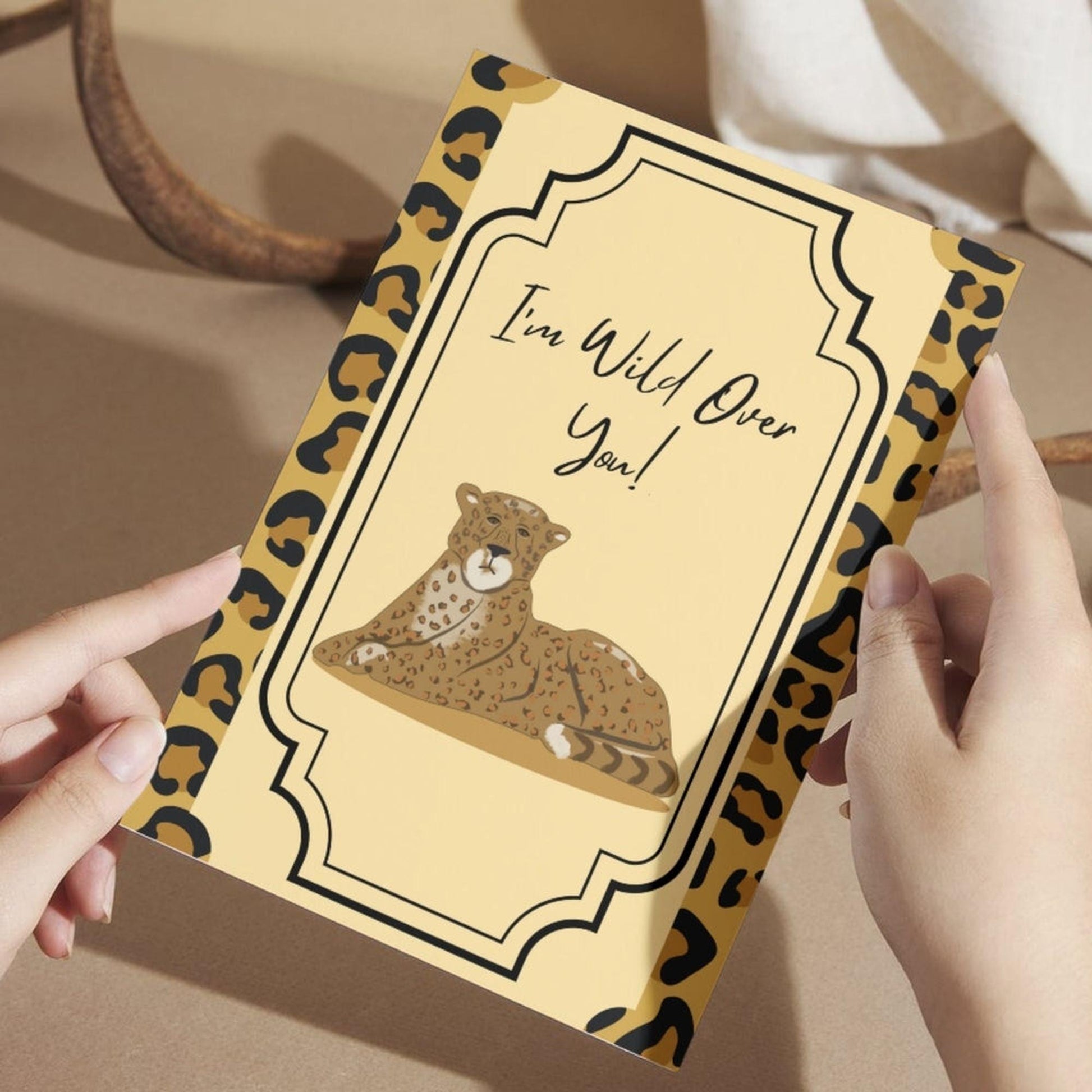 Wild Over You Leopard Greeting Card – Jungle Love
