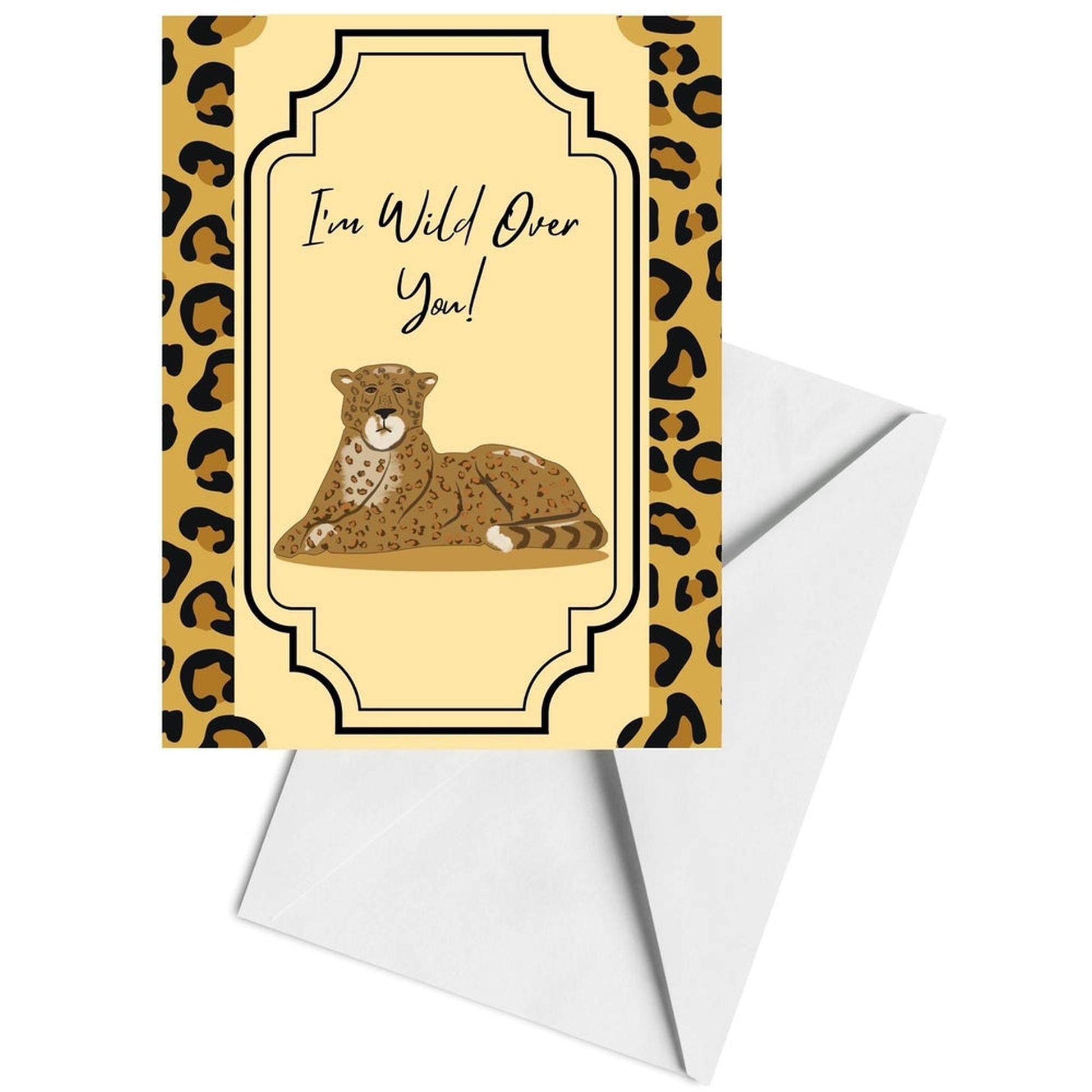 Wild Over You Leopard Greeting Card – Jungle Love