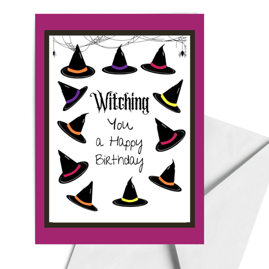 Halloween Birthday Card – Witch Hat Design