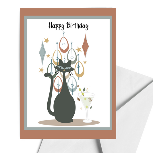 Cat Happy Birthday Card – Atomic Cat Birthday Card